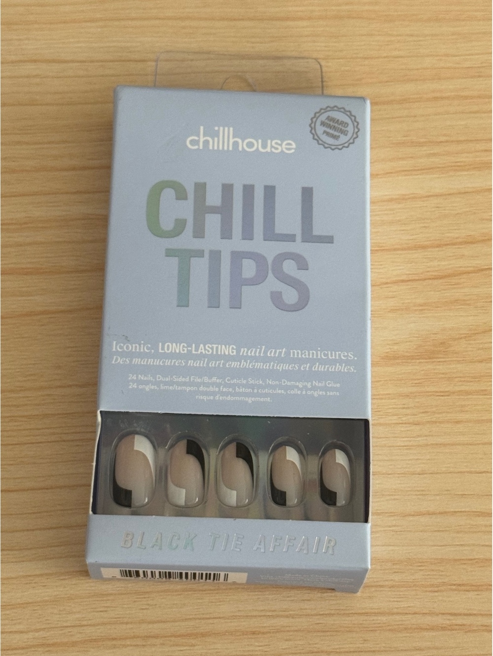 Chillhouse Chill Tips Black Tie Affair Press-On Nails 24 Nails w/ Glue | New
